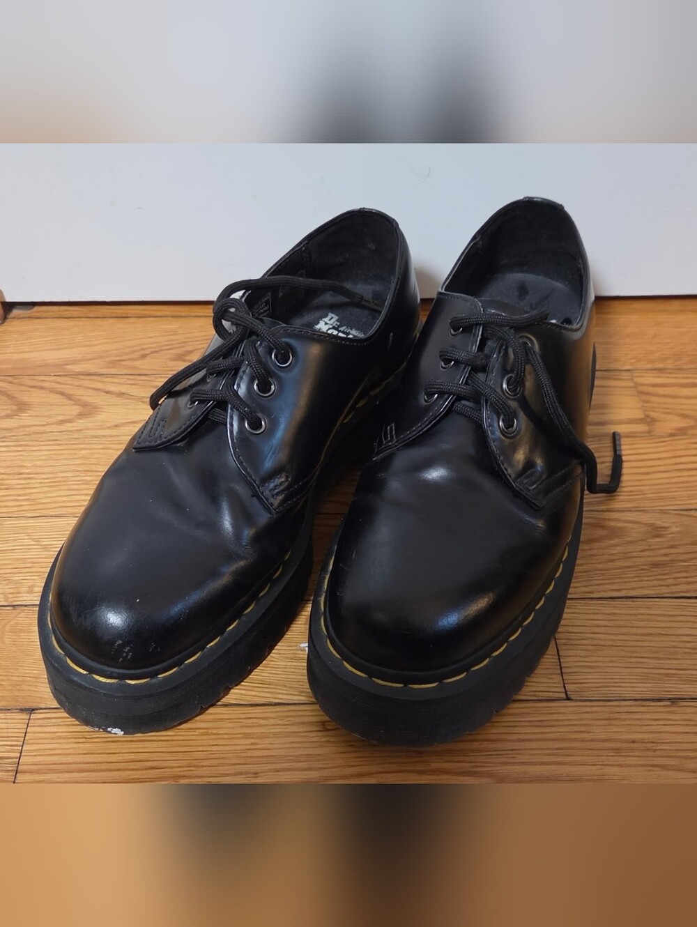 Doc Martens 1461 Platform Black Leather Lace-Up  Mens 9 (Women's 10.5)